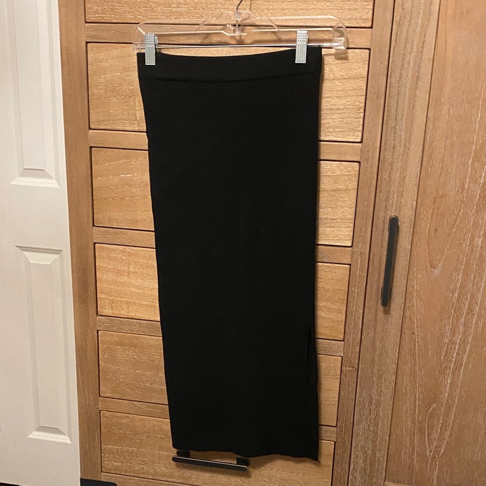 Loft Petite Ribbed Maxi Skirt with Slit